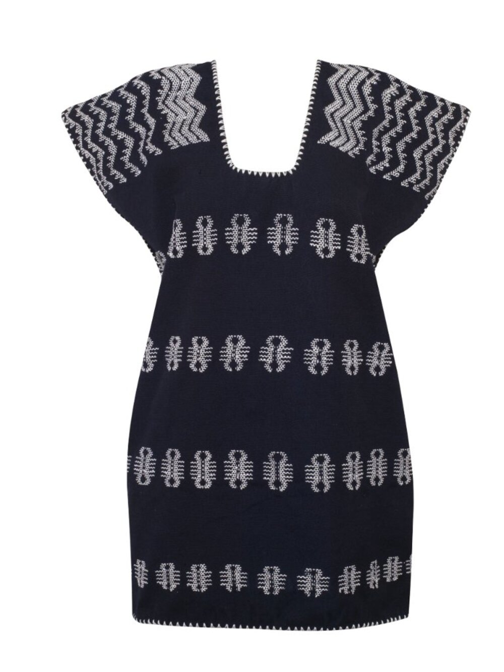 Pippa Holt Kaftan No.120 Single panel mini kaftan navy white vaca breathable O/S - Picture 10 of 10